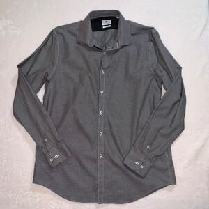 Ryan‎ Seacrest Distinction Mens Slim Fit Stretch Dress Shirt Black Size 17 36/37